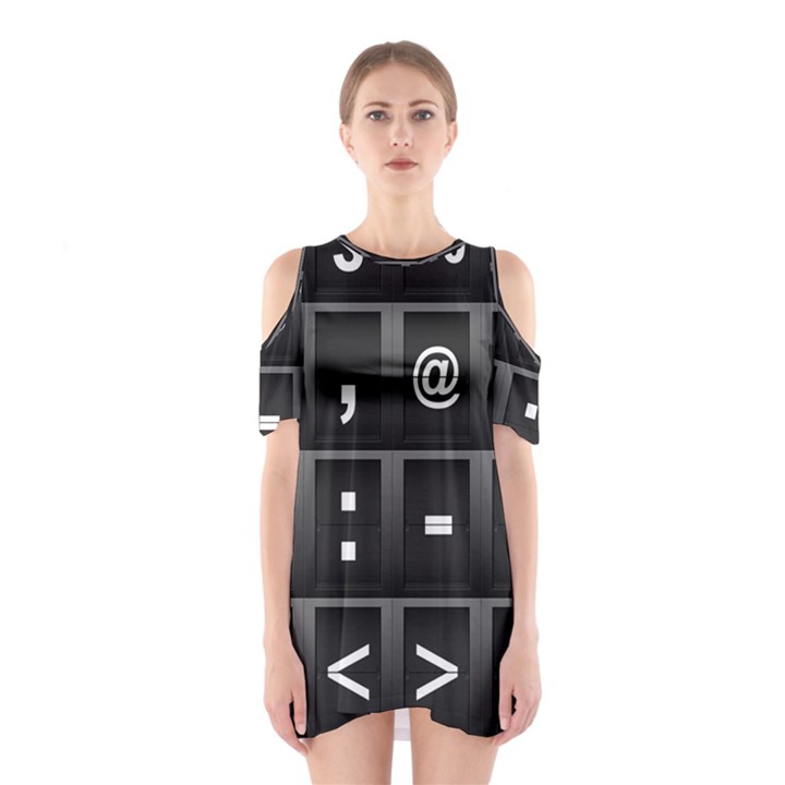 Timeline Character Symbols Alphabet Literacy Read Shoulder Cutout One Piece Dress