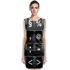 Timeline Character Symbols Alphabet Literacy Read Sleeveless Velvet Midi Dress