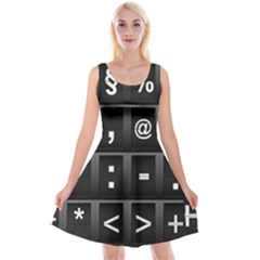 Timeline Character Symbols Alphabet Literacy Read Reversible Velvet Sleeveless Dress