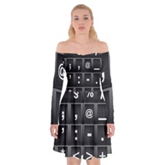 Timeline Character Symbols Alphabet Literacy Read Off Shoulder Skater Dress by Jancukart