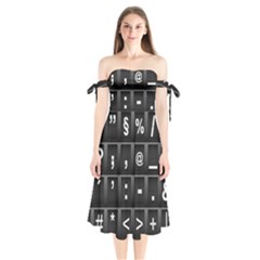 Timeline Character Symbols Alphabet Literacy Read Shoulder Tie Bardot Midi Dress by Jancukart