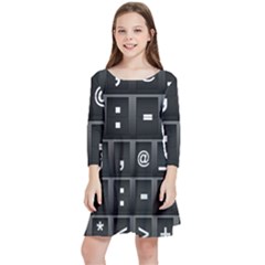 Timeline Character Symbols Alphabet Literacy Read Kids  Quarter Sleeve Skater Dress by Jancukart