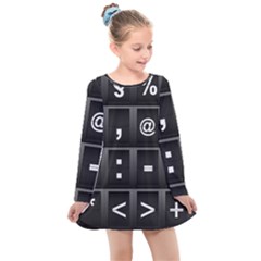 Timeline Character Symbols Alphabet Literacy Read Kids  Long Sleeve Dress by Jancukart