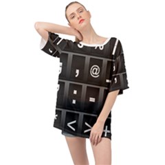 Timeline Character Symbols Alphabet Literacy Read Oversized Chiffon Top by Jancukart