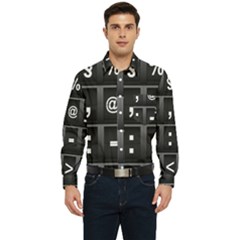 Timeline Character Symbols Alphabet Literacy Read Men s Long Sleeve Pocket Shirt  by Jancukart