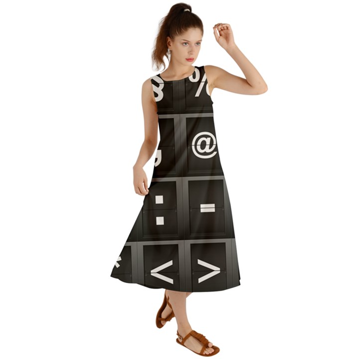 Timeline Character Symbols Alphabet Literacy Read Summer Maxi Dress