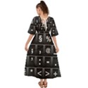 Timeline Character Symbols Alphabet Literacy Read Kimono Sleeve Boho Dress View2