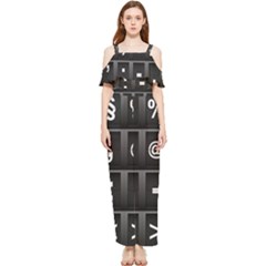 Timeline Character Symbols Alphabet Literacy Read Draped Sleeveless Chiffon Jumpsuit by Jancukart