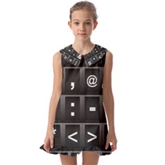 Timeline Character Symbols Alphabet Literacy Read Kids  Pilgrim Collar Ruffle Hem Dress