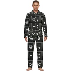 Timeline Character Symbols Alphabet Literacy Read Men s Long Sleeve Velvet Pocket Pajamas Set by Jancukart