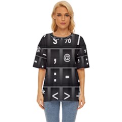 Timeline Character Symbols Alphabet Literacy Read Oversized Basic Tee