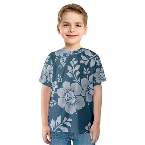 Flowers Design Floral Pattern Stems Plants Kids  Sport Mesh Tee by Jancukart