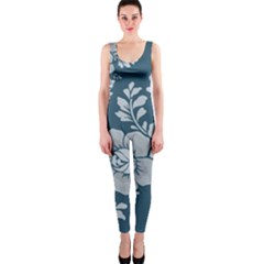 Flowers Design Floral Pattern Stems Plants One Piece Catsuit