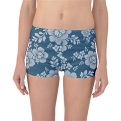 Flowers Design Floral Pattern Stems Plants Boyleg Bikini Bottoms