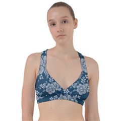 Flowers Design Floral Pattern Stems Plants Sweetheart Sports Bra