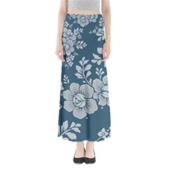 Flowers Design Floral Pattern Stems Plants Full Length Maxi Skirt