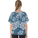 Flowers Design Floral Pattern Stems Plants V-Neck Dolman Drape Top View2