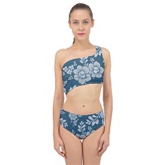 Flowers Design Floral Pattern Stems Plants Spliced Up Two Piece Swimsuit