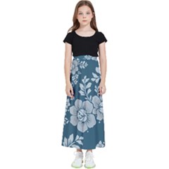 Flowers Design Floral Pattern Stems Plants Kids  Flared Maxi Skirt