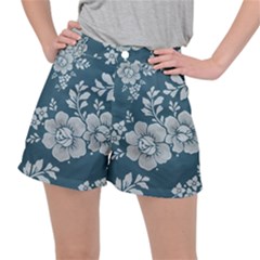 Flowers Design Floral Pattern Stems Plants Ripstop Shorts