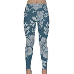 Flowers Design Floral Pattern Stems Plants Lightweight Velour Classic Yoga Leggings