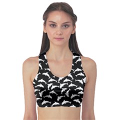 Dolphins Fish Pattern Ocean Sea Fins Aquatic Sports Bra