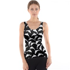 Dolphins Fish Pattern Ocean Sea Fins Aquatic Tank Top