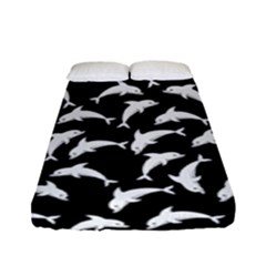 Dolphins Fish Pattern Ocean Sea Fins Aquatic Fitted Sheet (full/ Double Size)