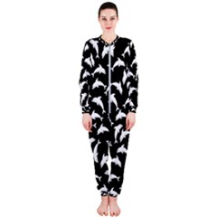 Dolphins Fish Pattern Ocean Sea Fins Aquatic Onepiece Jumpsuit (ladies)