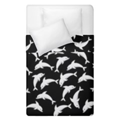 Dolphins Fish Pattern Ocean Sea Fins Aquatic Duvet Cover Double Side (single Size)