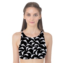 Dolphins Fish Pattern Ocean Sea Fins Aquatic Tank Bikini Top