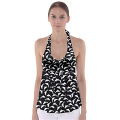 Dolphins Fish Pattern Ocean Sea Fins Aquatic Babydoll Tankini Top