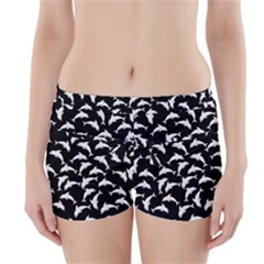 Dolphins Fish Pattern Ocean Sea Fins Aquatic Boyleg Bikini Wrap Bottoms