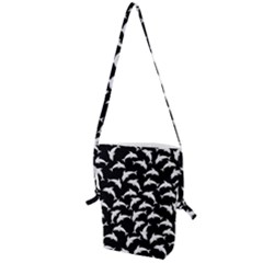 Dolphins Fish Pattern Ocean Sea Fins Aquatic Folding Shoulder Bag