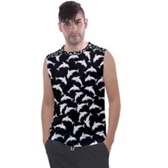 Dolphins Fish Pattern Ocean Sea Fins Aquatic Men s Regular Tank Top