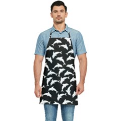 Dolphins Fish Pattern Ocean Sea Fins Aquatic Kitchen Apron