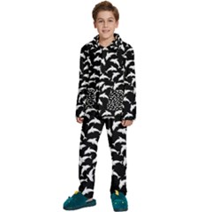 Dolphins Fish Pattern Ocean Sea Fins Aquatic Kids  Long Sleeve Velvet Pajamas Set by Jancukart