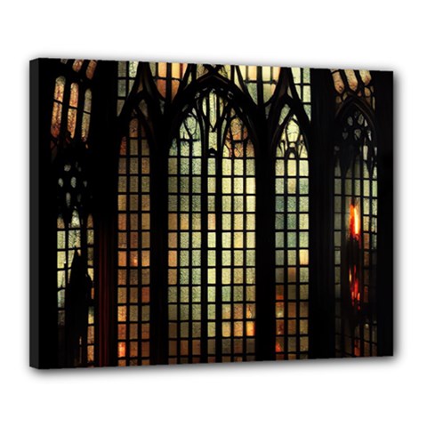 Stained Glass Window Gothic Haunted Eerie Canvas 20  X 16  (stretched) by Jancukart