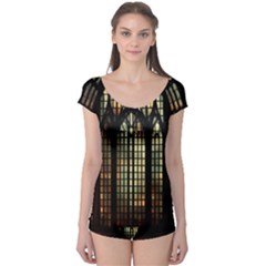 Stained Glass Window Gothic Haunted Eerie Boyleg Leotard 