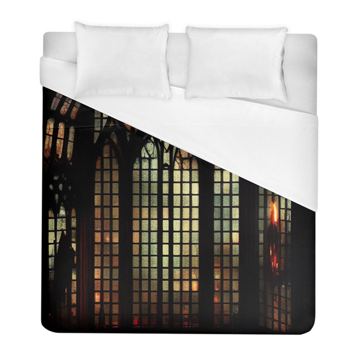 Stained Glass Window Gothic Haunted Eerie Duvet Cover (Full/ Double Size)