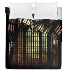 Stained Glass Window Gothic Haunted Eerie Duvet Cover Double Side (queen Size)