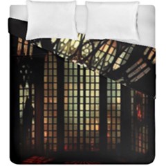 Stained Glass Window Gothic Haunted Eerie Duvet Cover Double Side (king Size) by Jancukart