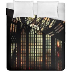 Stained Glass Window Gothic Haunted Eerie Duvet Cover Double Side (california King Size) by Jancukart