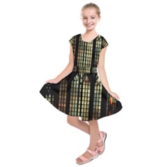 Stained Glass Window Gothic Haunted Eerie Kids  Short Sleeve Dress