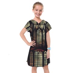 Stained Glass Window Gothic Haunted Eerie Kids  Drop Waist Dress