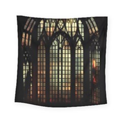 Stained Glass Window Gothic Haunted Eerie Square Tapestry (small)