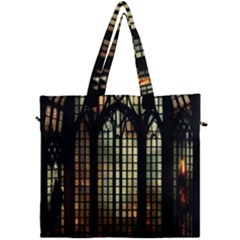 Stained Glass Window Gothic Haunted Eerie Canvas Travel Bag by Jancukart