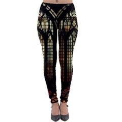 Stained Glass Window Gothic Haunted Eerie Lightweight Velour Leggings