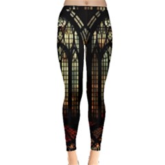 Stained Glass Window Gothic Haunted Eerie Inside Out Leggings