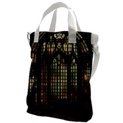 Stained Glass Window Gothic Haunted Eerie Canvas Messenger Bag by Jancukart